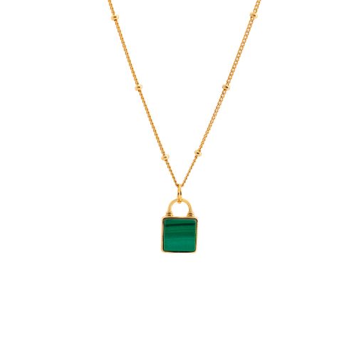 15_c838c84e-2a07-4948-8926-1e4a0a2f6dfa.jpg Malachite Lock Pendant Necklace