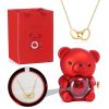 502.jpg Eternal Rose Bear - W/ Engraved Necklace