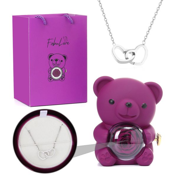 606.jpg Eternal Rose Bear - W/ Engraved Necklace