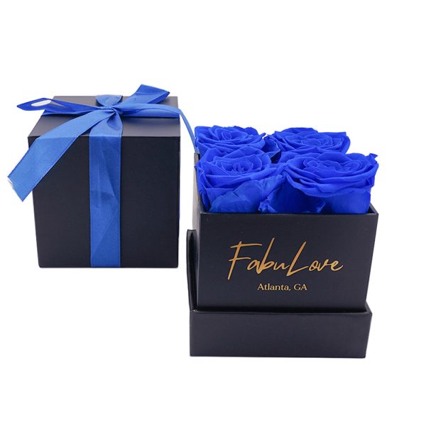 BlackboxDarkbluerose.jpg Eternal Rose Present Bouquet