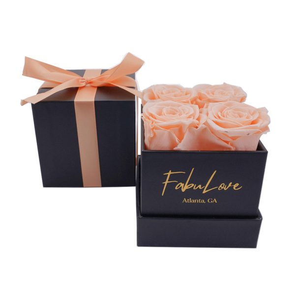 BlackboxPeachRose.jpg Eternal Rose Present Bouquet