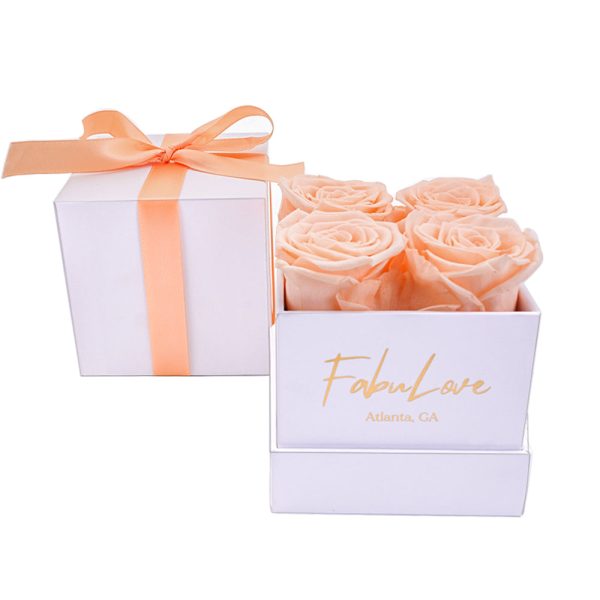 WhiteboxPeachRose.jpg Eternal Rose Present Bouquet