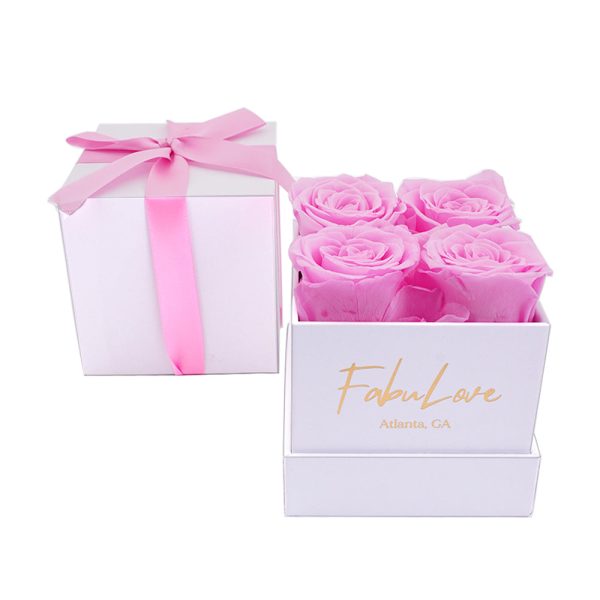 WhiteboxPinkrose.jpg Eternal Rose Present Bouquet