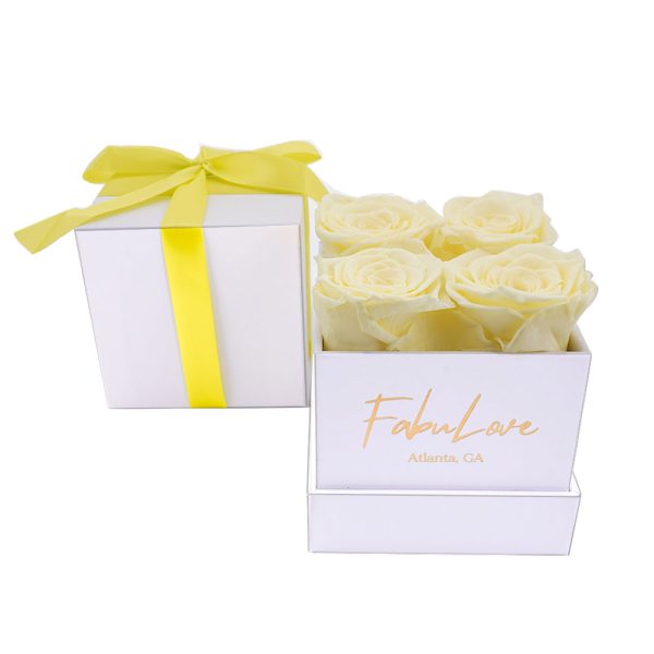 WhiteboxYellowRose.jpg Eternal Rose Present Bouquet