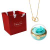 bluegold.png Eternal Rose Round Box - W/ Engraved Necklace & Real Rose