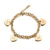 gold-4.jpg Personalized Heart Engraved Bracelet - With 1-5 Charms