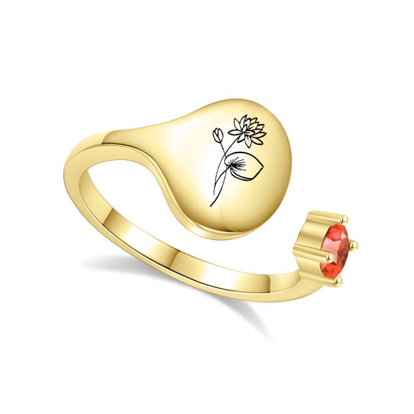 july-gold_9e933109-476d-4d0f-93c6-9b1df4e0c891.jpg Birth Month Flower and Birthstone Ring