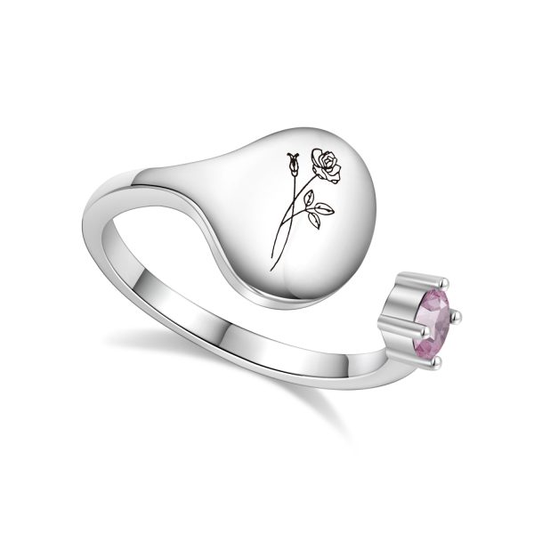 june-silver_8e3e0e43-13e2-403a-80cd-c23a90756352.jpg Birth Month Flower and Birthstone Ring