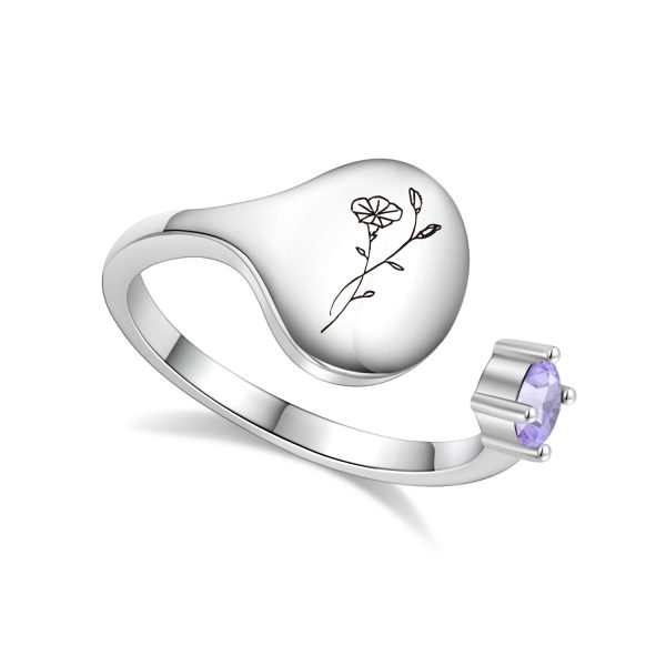 sep-silver_f7e208b6-3084-4023-9a78-8bb223ca80a4.jpg Birth Month Flower and Birthstone Ring